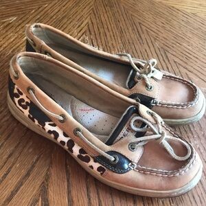 𝅺sperry Topsiders Animal Print Shoes 7.5